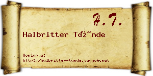 Halbritter Tünde névjegykártya